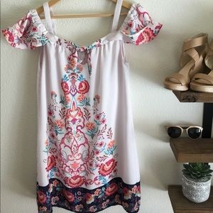 Rush floral cold shoulder dress